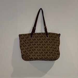 Michael Kors Tan and Brown Logo Tote
